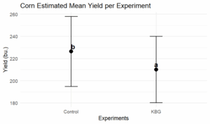 Corn yield with and without KBG