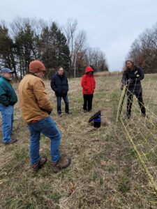 Demonstration of electric net fence. 