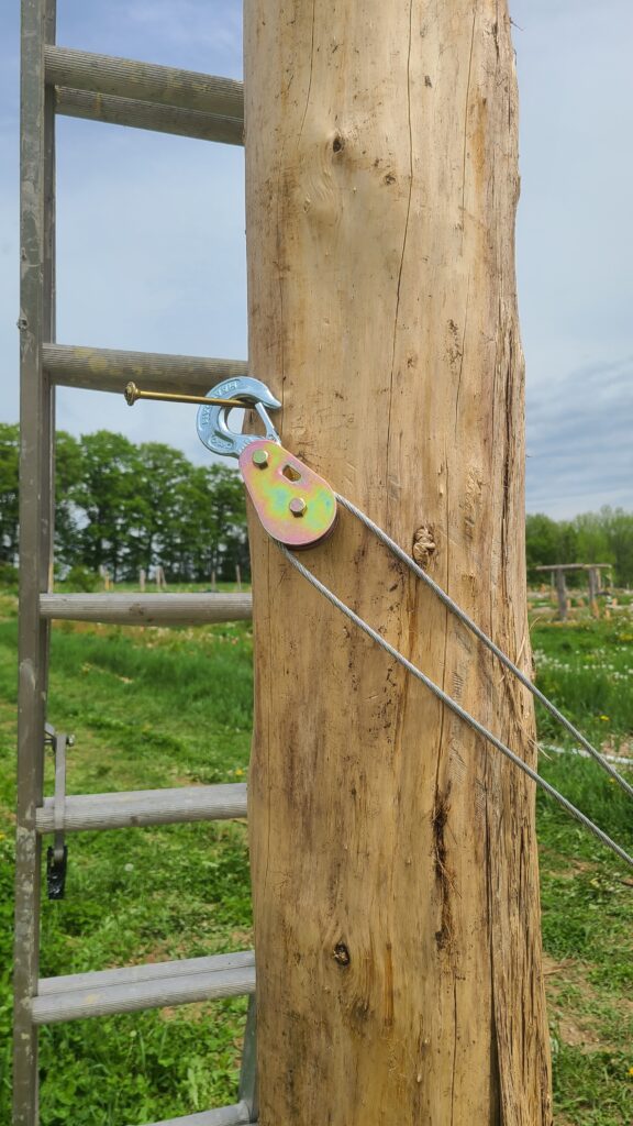 Photo two of tensioning setup for guy-wires.