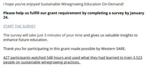 2025-01 email to take final Western SARE survey