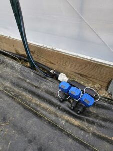 New irrigation manifold with 3 valves at location near East Berlin, PA.