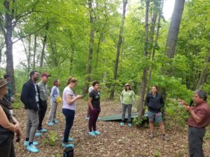 Reginaldo Haslett-Maroquin discusses forestry management for product output and social wellness at Salvatierra farm visit