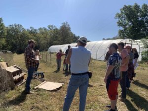 Picture from October 2024 on-Farm Workshop - Farmers discuss Vermicompost Systems