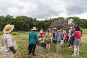 Farmer presenting