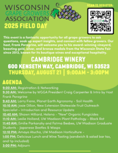 Field day schedule including research update about grant project