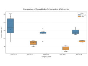 Figure 2. Wild vs Farmed Gonad Index
