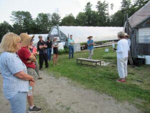 Ann Hazelrigg, plant pathologist and team member, discussing common disease issues in high tunnel vegetables 