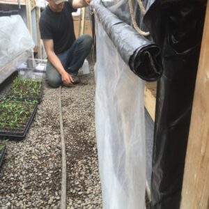 Healing Chamber walls have both black and clear plastic layers that can be adjusted separately.