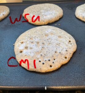 Pancakes that are different buckwheat contents