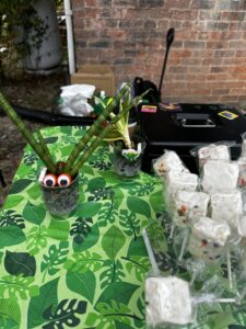 Garden activity set up by a Sprout School Participant for youth to make their own Halloween planters