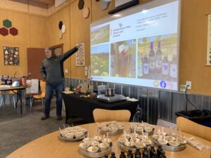 Elderberry farmer discussing his farm and products