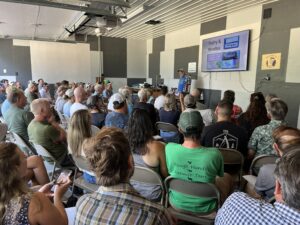 Attendees listening to a presentation by Dr. Bob Bors at the Upper Midwest Honeyberry Academy.