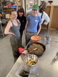 Lunch in farm kitchen