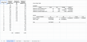 Lettuce ANOVA Google Sheets