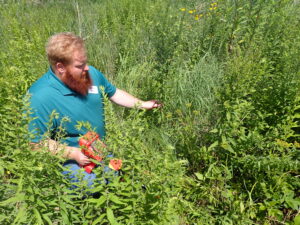 Andy Olson demonstrating tile camera at ISU STRIPS stakeholder meeting July 2022.