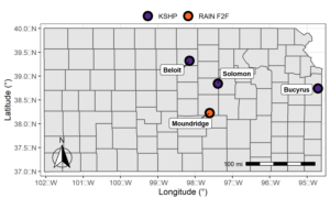 Map description of on-farm research sites being assessed in the study.