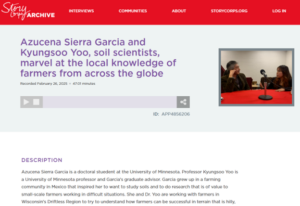 Fig. Website of StoryCorps Archive showing our interview. As the description shows, our introduction of this SARE-funded project was central to this interview.