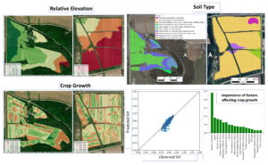 Figure 1 Spatial Variability of Soil Properties, Crop Growth, and Influencing Factors in an Organic Farm with Complex Landscape (Valley and Ridge) in Farm B.