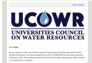 acceptance into UCOWR