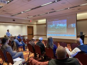 Image of speaker and attendees at the VCE Winter Conference Agroforestry Workshop