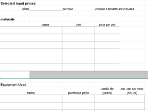 Data collection worksheets