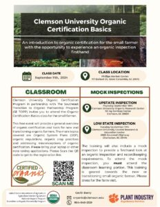 organic certification training flyer