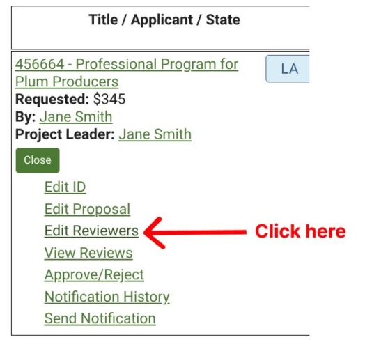Red arrow points at Edit Reviewers link