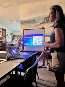 Grace Freeman presenting at Bison Public Library