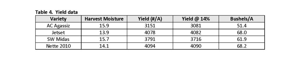 TABLE 4: YIELD DATA