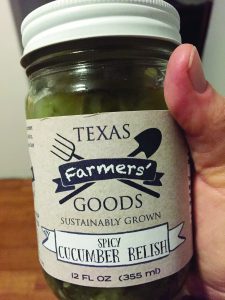 Relish made from sustainable Texas-grown ingredients