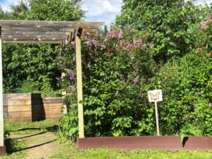 Pollinator sign displayed at garden