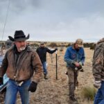 Local Ranchers and land owners learning pros and cons of net wire fencing.