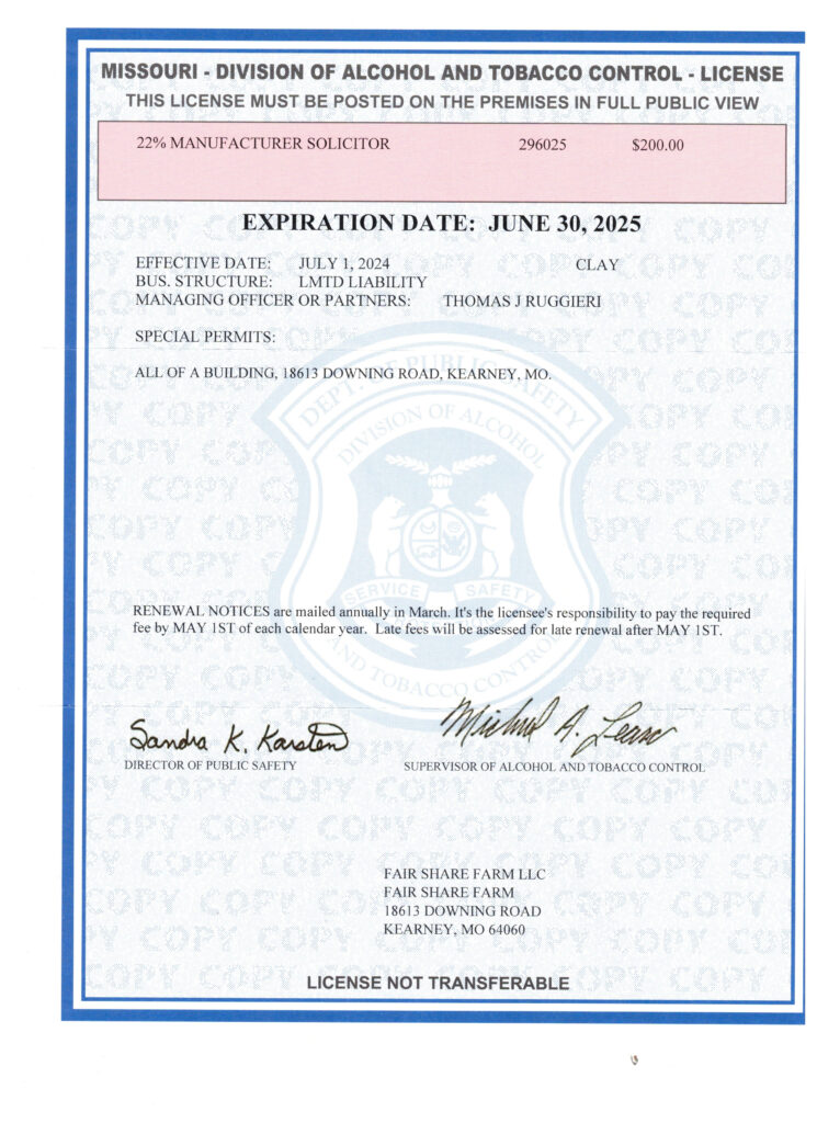 MO Alcohol and Tobacco  Control Bureau License