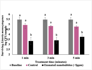 Inactivation of L. monocytogenes on lettuce by ozone nanobubble water