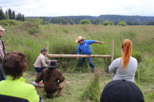 People working on a fence