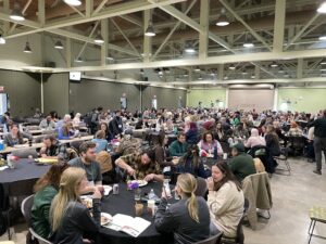 Large Group. Farmers gather to discuss organic agriculture