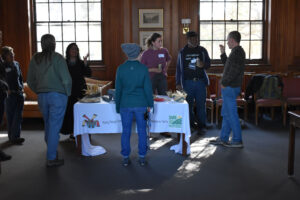 Display and presentation of preliminary project results at Kalamazoo College.  Photo by Gerardo Morales