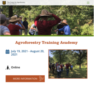 2021 Agroforestry Training Academy registration page
