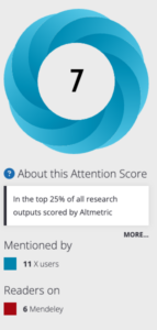 Altmetric for published article