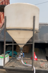 Seed treater mixing cone