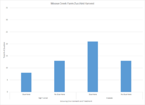 Zucchini harvest by treatment and environment