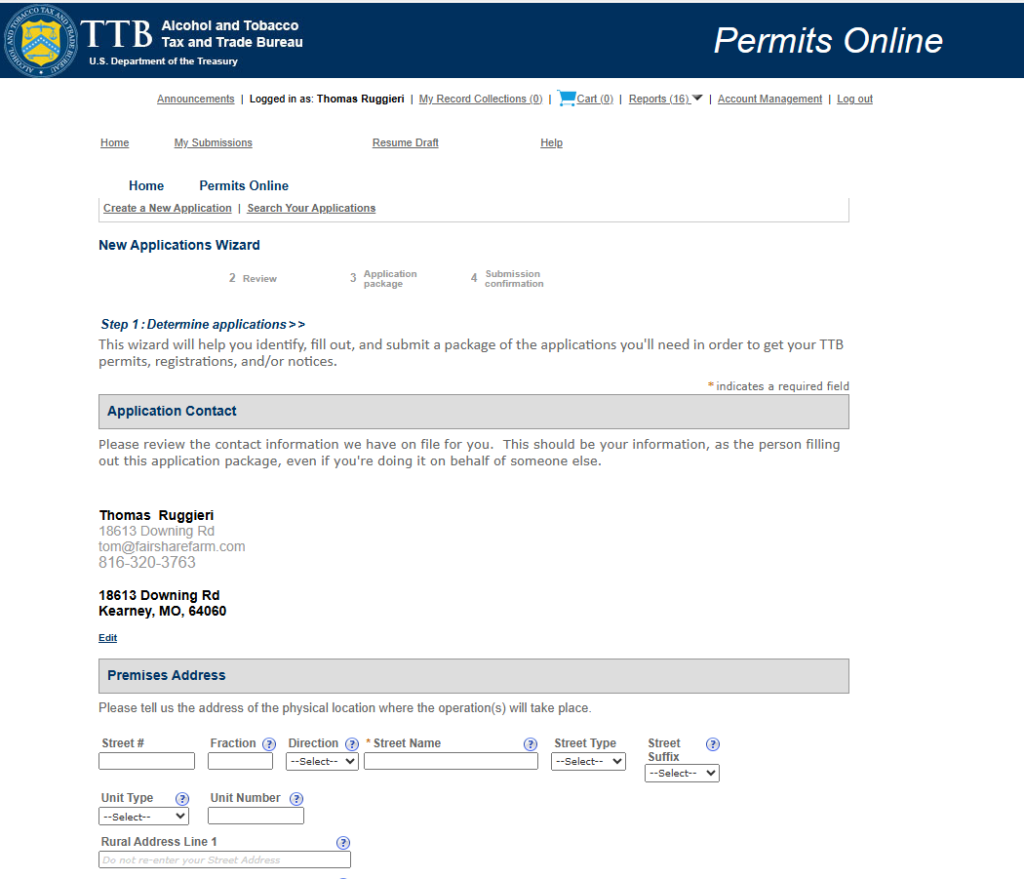 Permits On-line homepage